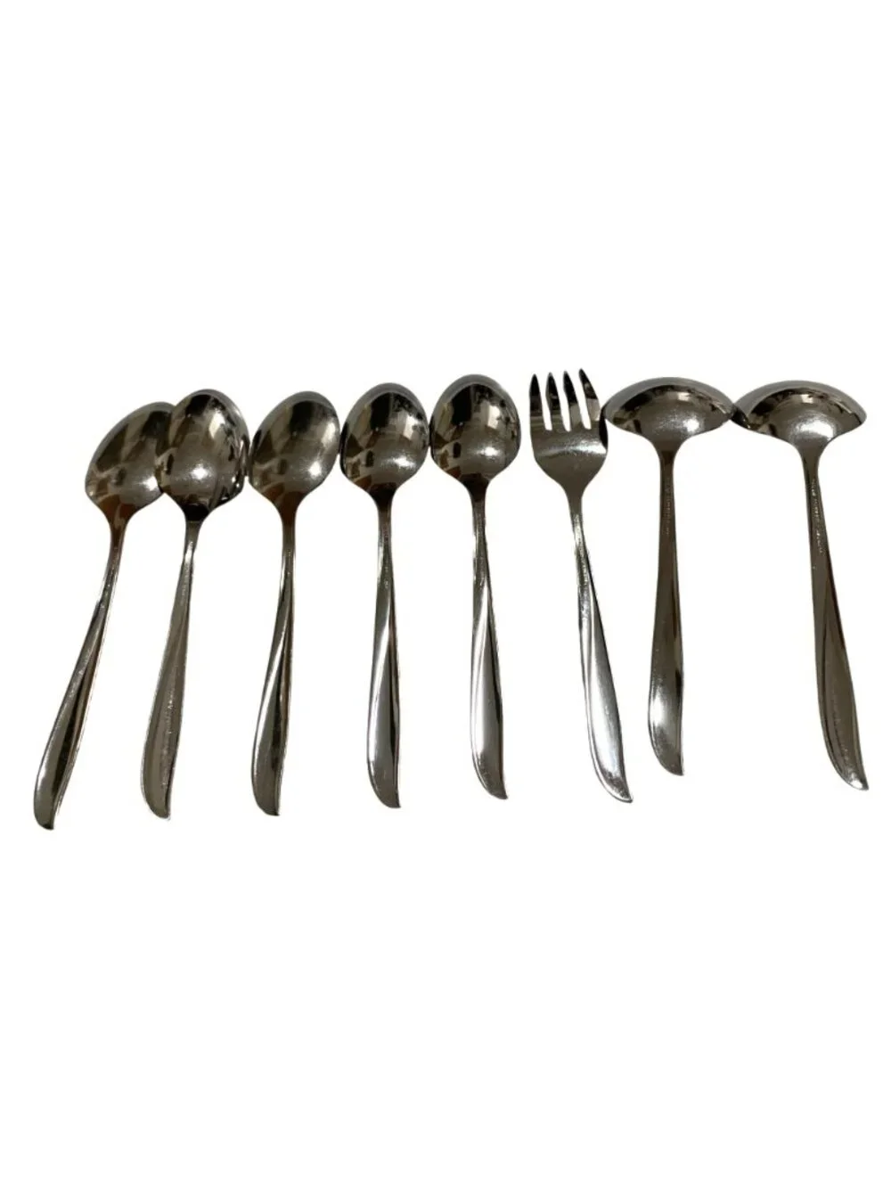 Oneida Community Stainless Serving Set Twin Star Atomic Starburst Pattern